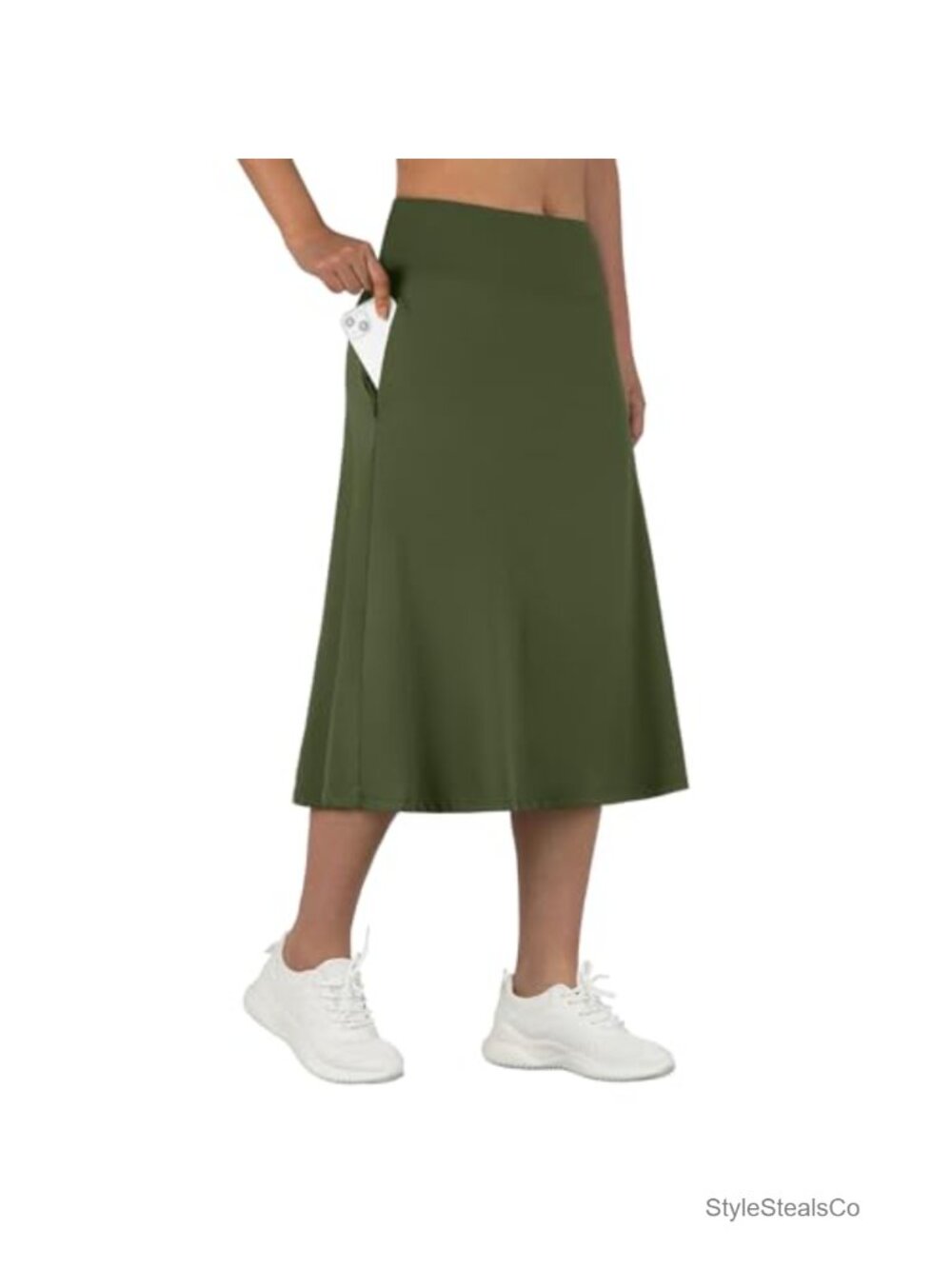 Women's 28" Midi Long Skort with Pockets High Waisted Athletic Skirt